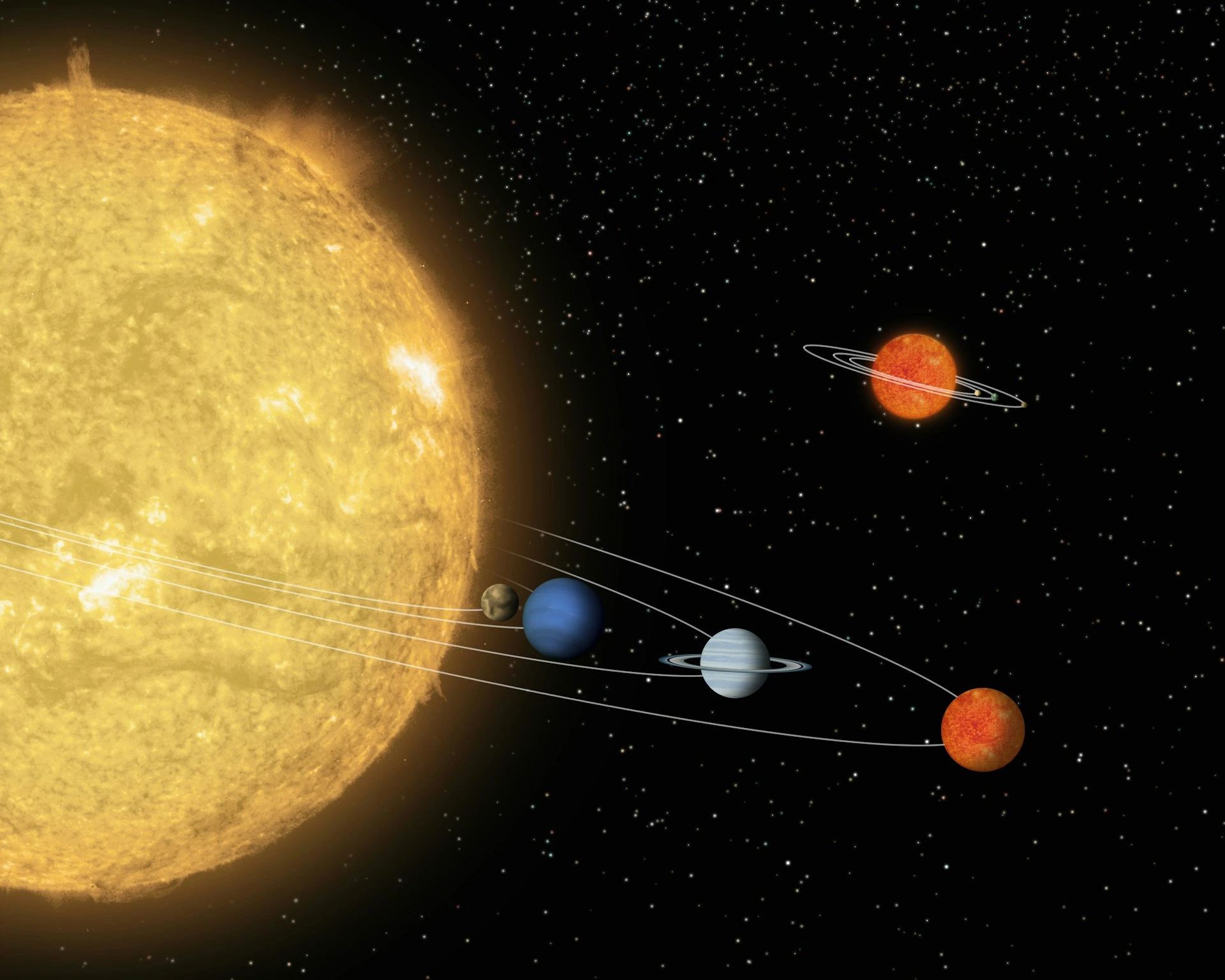 an artist's rendering of the solar system